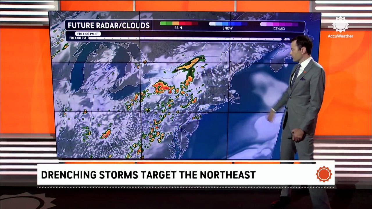 Drenching storms target the Northeast