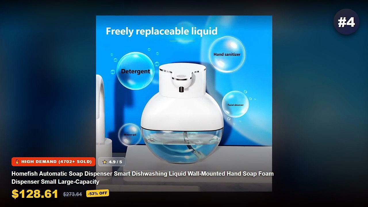 Automatic Soap Dispensers Touchless Foam Wall Mounted: Top 5 Best Sellers - 400ML Touchless Tabletop Or Wall Mounted IPX...