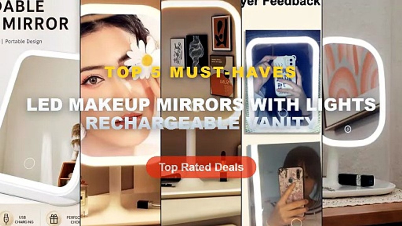 Best LED Makeup Mirrors With Lights Rechargeable Vanity on AliExpress | Review - Touch Control Rechargeable LED Vanity M...