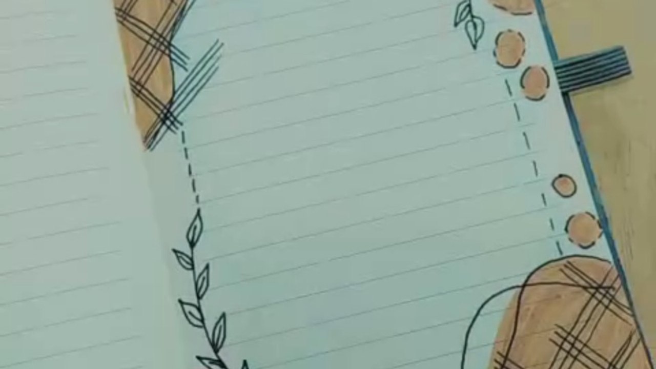 brown challenge 🤎new border ideas front Page #mariasarttv #art #drawing #shorts #fyp #trending #diy