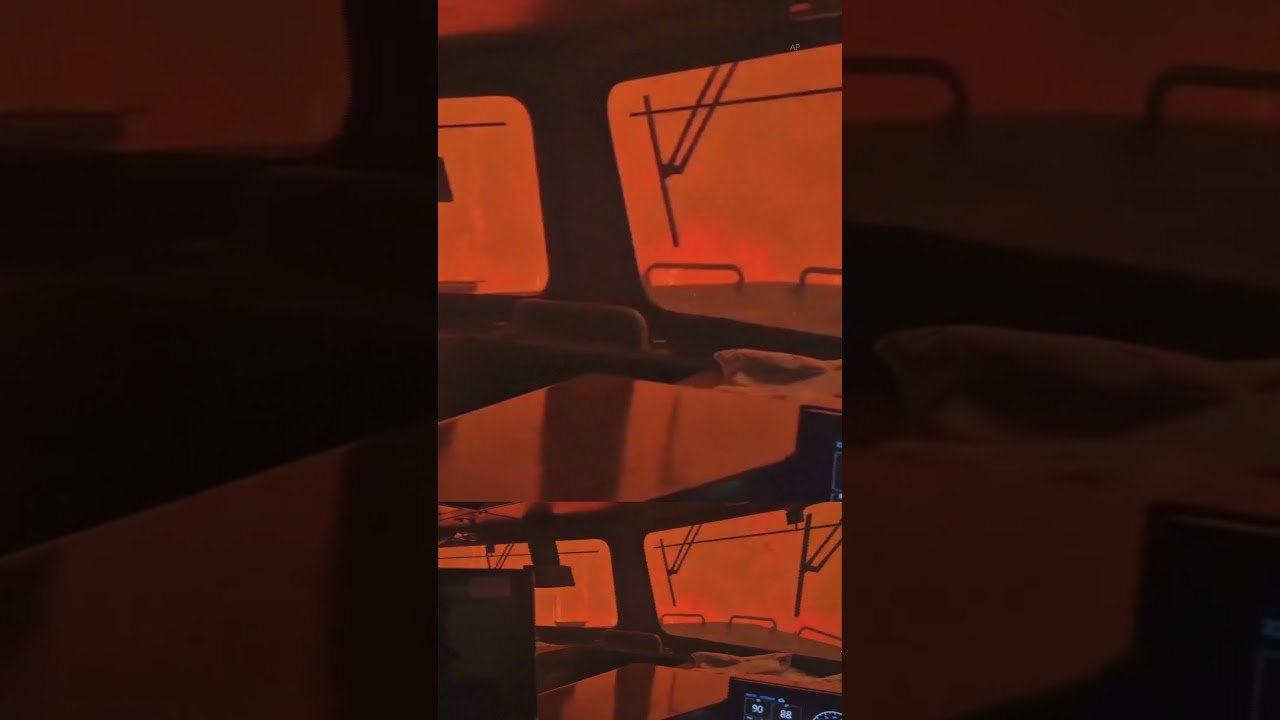 Canadian train crew caught surrounded by wildfire flames