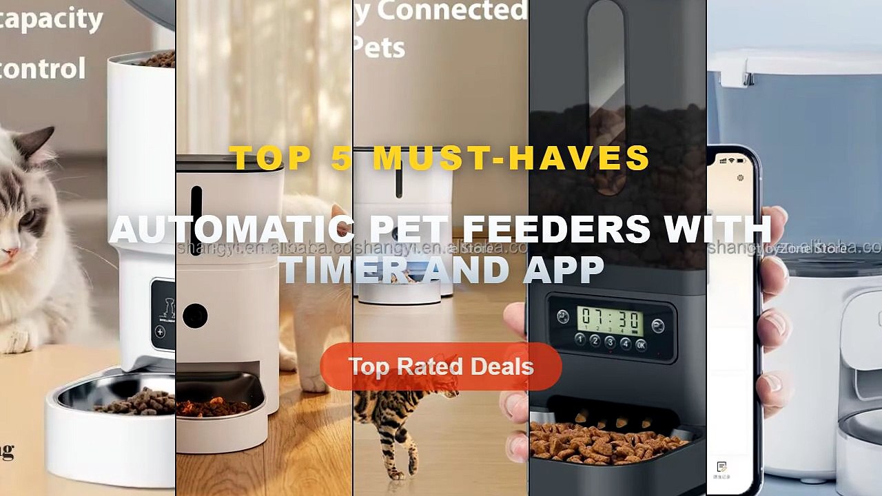 Amazing Automatic Pet Feeders With Timer And App You Need To See - OEM 4L WIFI Tuya APP Control Stainless Steel Cat Food...