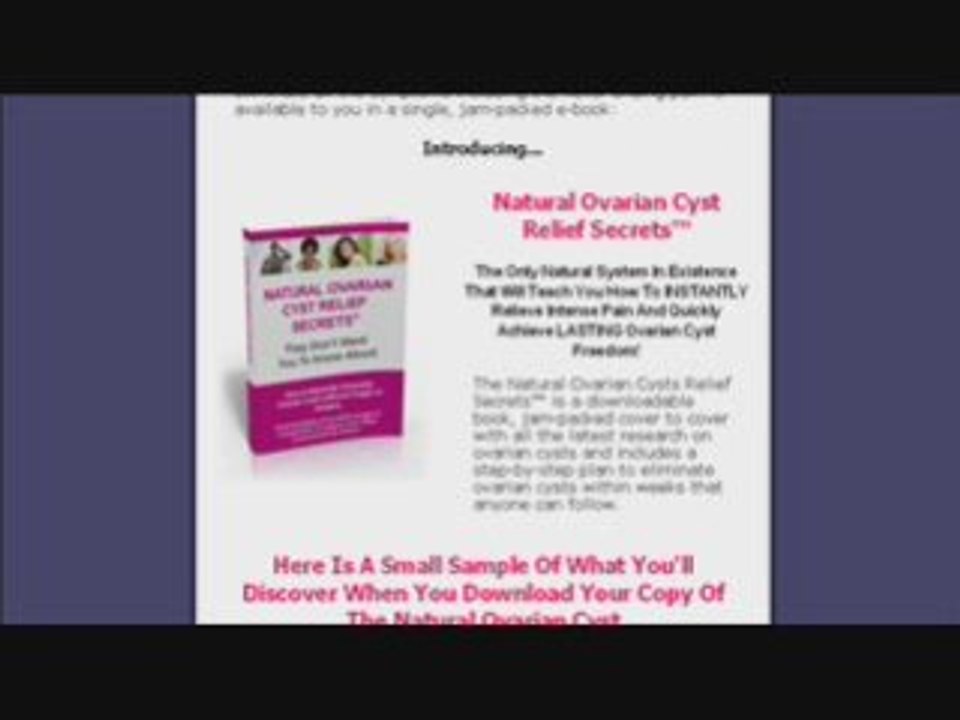 Ovarian Cysts - Start Curing Ovarian Cysts Naturally ...