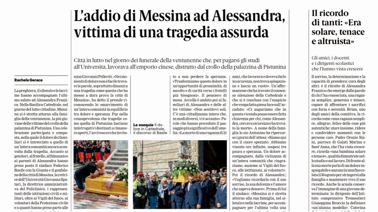 Rassegna stampa 08-08-2026 edizione Messina