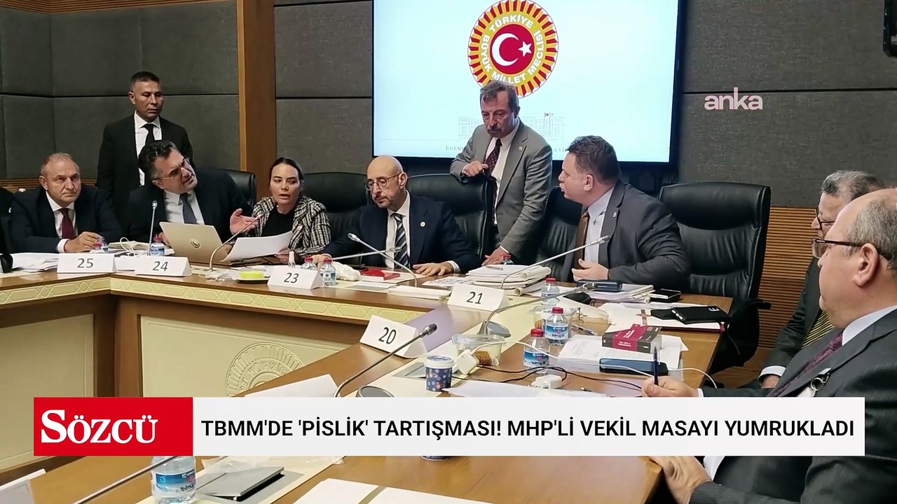 TBMM'de 'Pislik' tartışması! MHP'li vekil masayı yumrukladı: İYİ Partili vekilin üzerine yürüdü