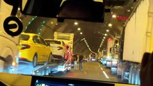 Tünelin içinde korku dolu dakikalar! Araç alev aldı, Ankara yönü kapandı
