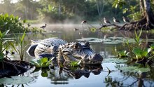 Caiman : The stealthy wetland hunter with ancient instincts and powerful jaws