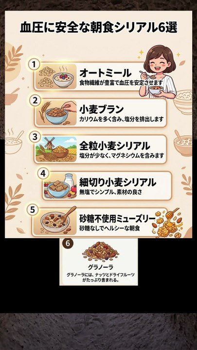 血圧が気になる方へ。健康を守る、安全な朝食シリアル6選をご紹介します。