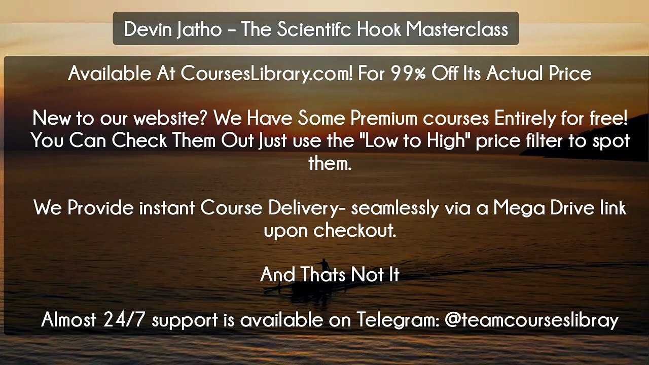 (Courseslibrary.com)Devin Jatho – The Scientifc Hook Masterclass
