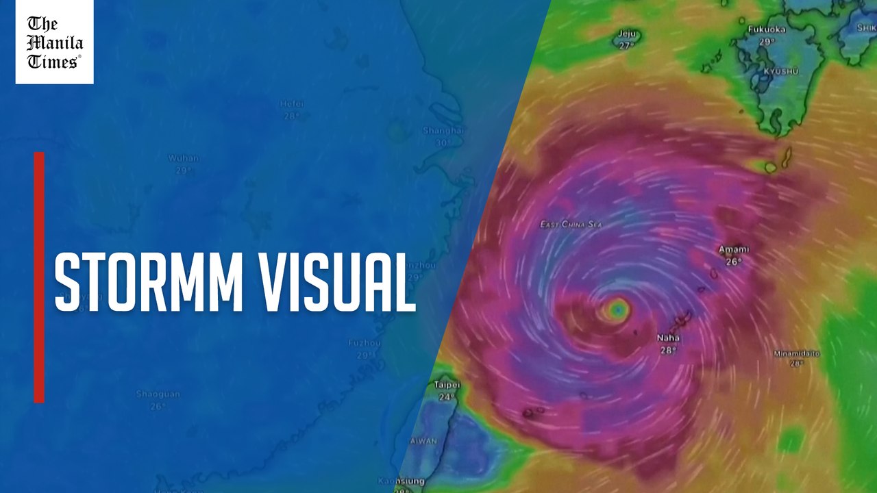 Timelapse animation of Typhoon Dolphin churning past Okinawa, and tracking toward China