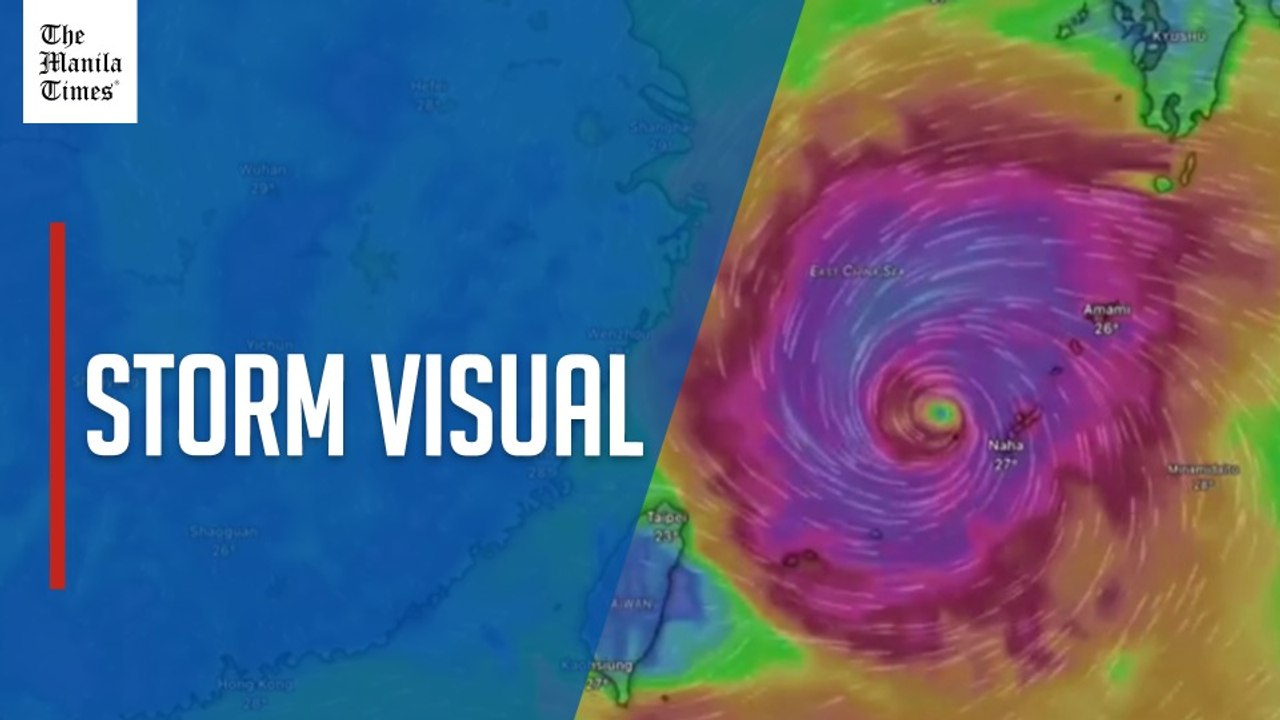 Timelapse animation of Typhoon Dolphin churning past Okinawa, and tracking toward China