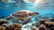 Green Sea Turtle : The graceful ocean traveler gliding through tropical seas