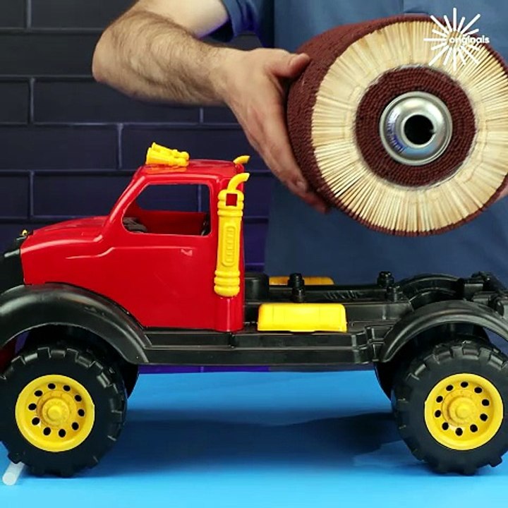 Shockwave jet truck experiment with matches & sparklers🚚🔥