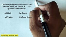 When hydrogen atom is in its first excited level, its radius is....its ground state radius