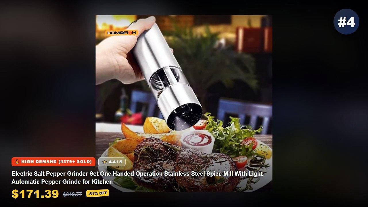 Best Electric Pepper Grinders One Handed For Cooking on AliExpress | Review - Electric Salt Pepper Grinder Set One Hande...