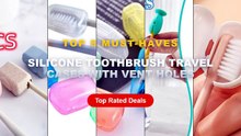 Top 5 Best Silicone Toothbrush Travel Cases With Vent Holes (Must Have!) - 4pcs Cute Cartoon Toothbrush Protectors, Port...