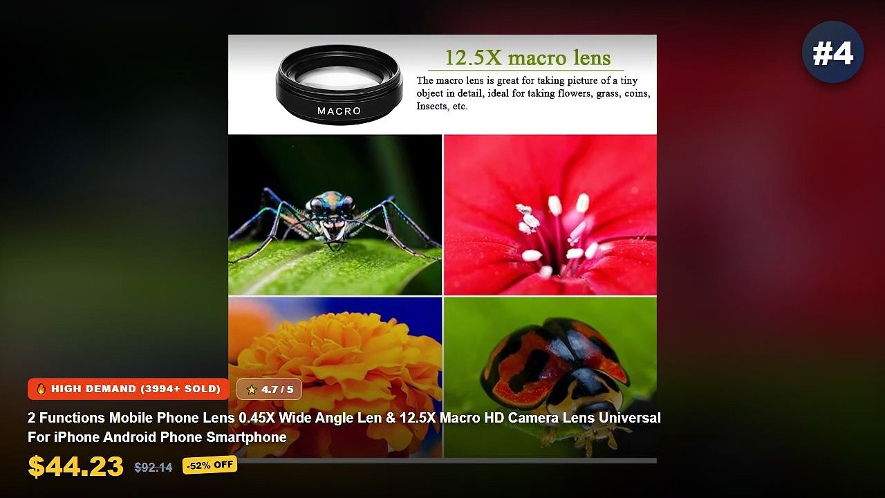 Best Clip On Phone Macro Lenses For Product Photos on AliExpress | Review - MARTVSEN 120MM Macro Lens, Professional 5K H...