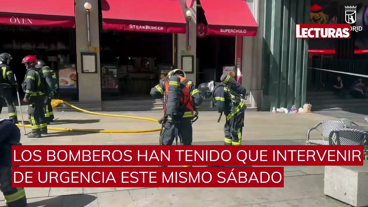 Un incendio en un restaurante obliga a cortar la Gran Vía en Madrid