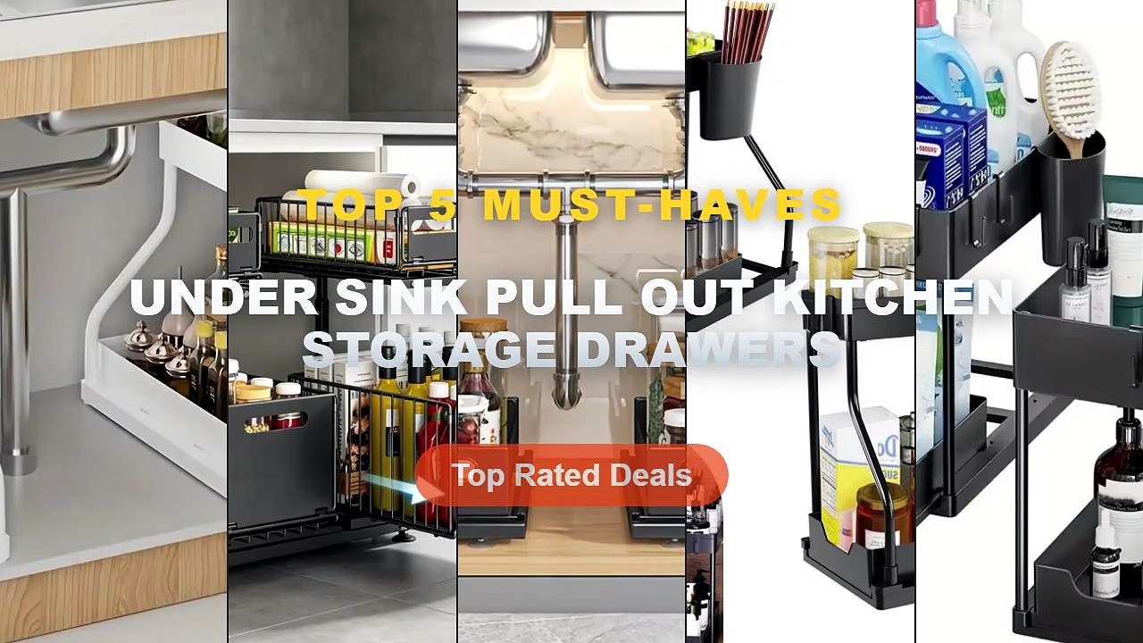 Why Everyone Is Buying Under Sink Pull Out Kitchen Storage Drawers - Under Sink Organizer Space Saving 2 Tier Pull Out S...