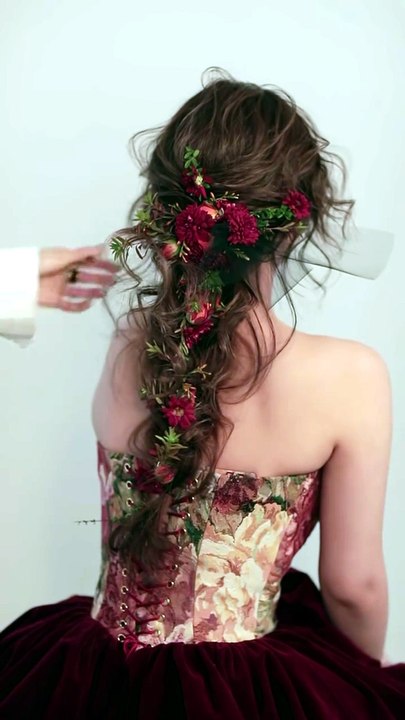 Beautiful Flower Braid Hairstyle for Weddings &...
