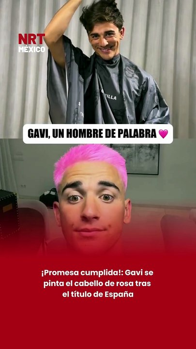¡Promesa cumplida! Gavi se pinta el cabello de rosa tras el título de España