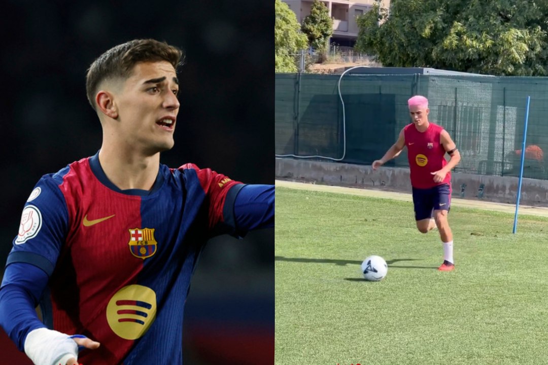 Gavi sorprende a los aficionados con un atrevido nuevo look durante el entrenamiento del Barcelona