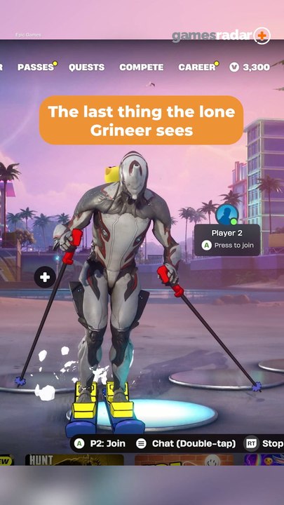 Warframe's Excalibur Hits the Slopes in Fortnite