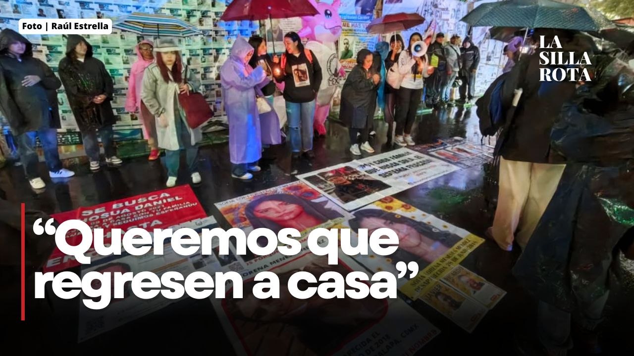 Familias buscadoras marchan bajo la lluvia por sus desaparecidos