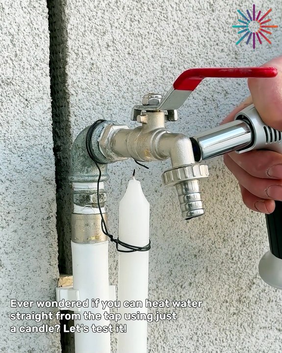Heating water straight from the tap using a candle 🕯️