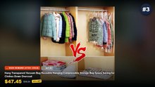 Ultimate Guide to the Best Vacuum Compression Bags For Closet Storage - 1pc Closet Hanging Organizer Vacuum Bag for Clot...