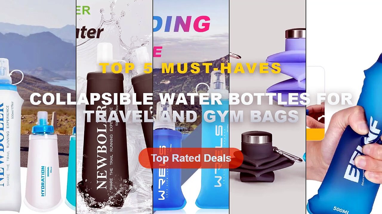 Top 5 Best Collapsible Water Bottles For Travel And Gym Bags (Must Have!) - 700ML Collapsible Water Bottle Leakproof Val...