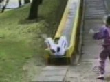 regis fait du toboggan