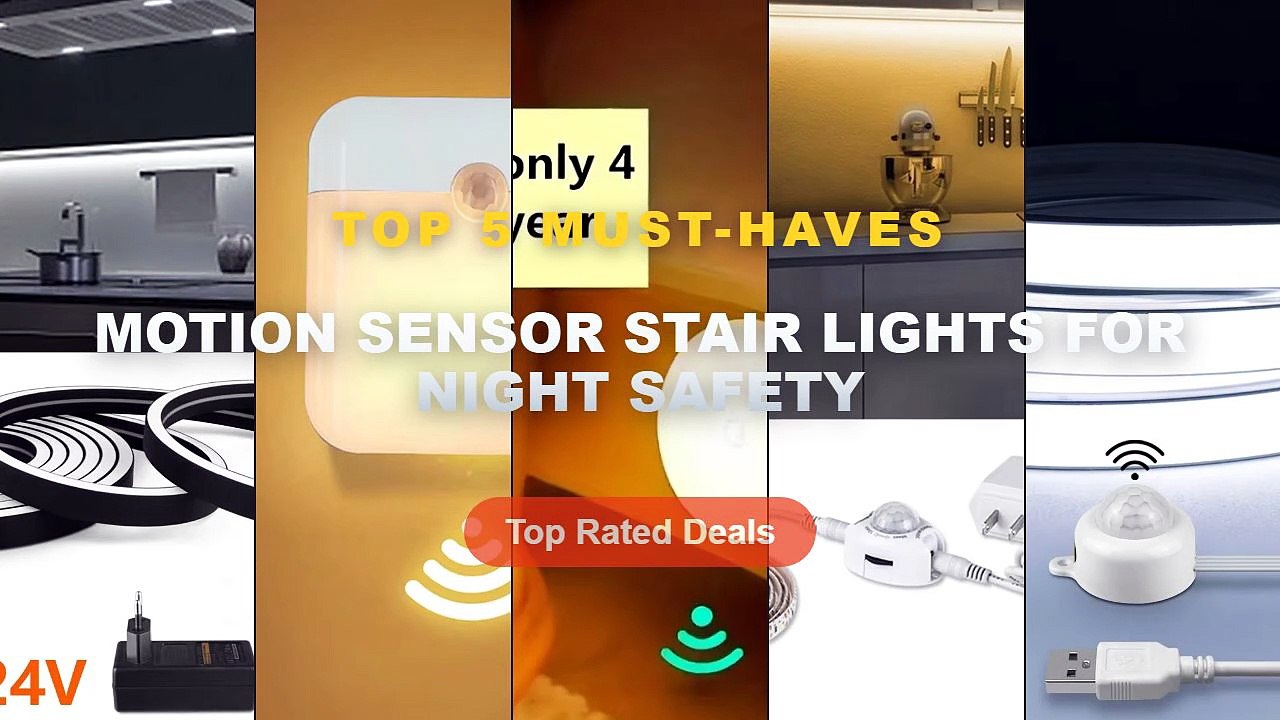 Motion Sensor Stair Lights For Night Safety: Top 5 Best Sellers - Smart PIR Motion Sensor Super Bright COB LED Strip Neo...
