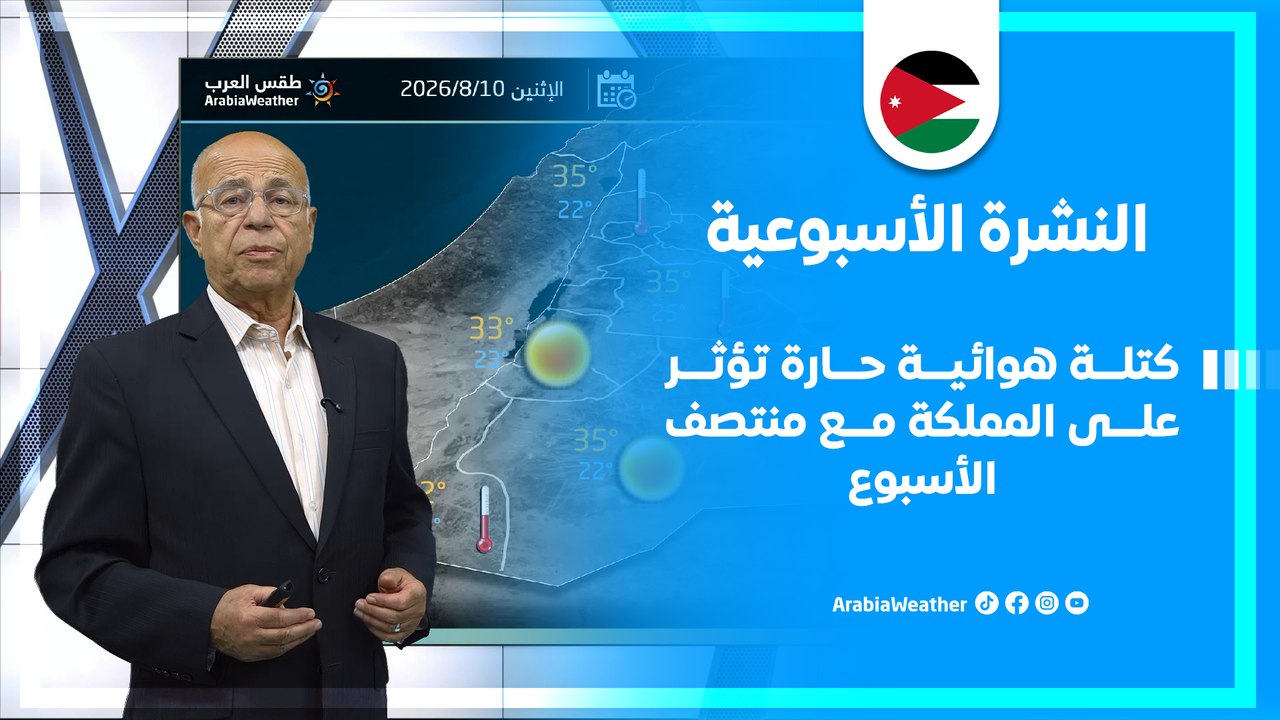 الاردن | كتلة هوائية حارة تؤثر على المملكة مع منتصف الأسبوع