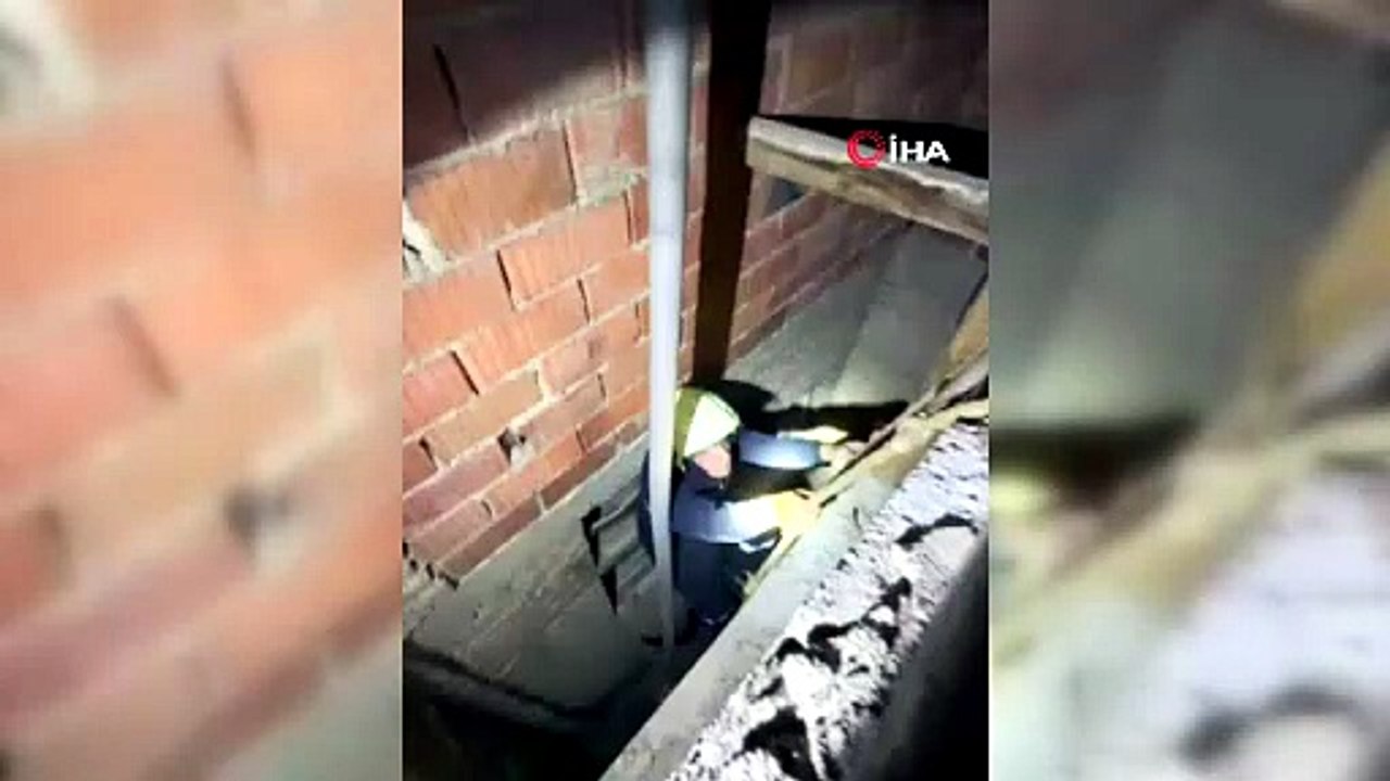 2 gün boyunca 7 metrelik boşlukta mahsur kaldı! Kurtarılacağı sırada yaptığı hareket şaşkına çevirdi
