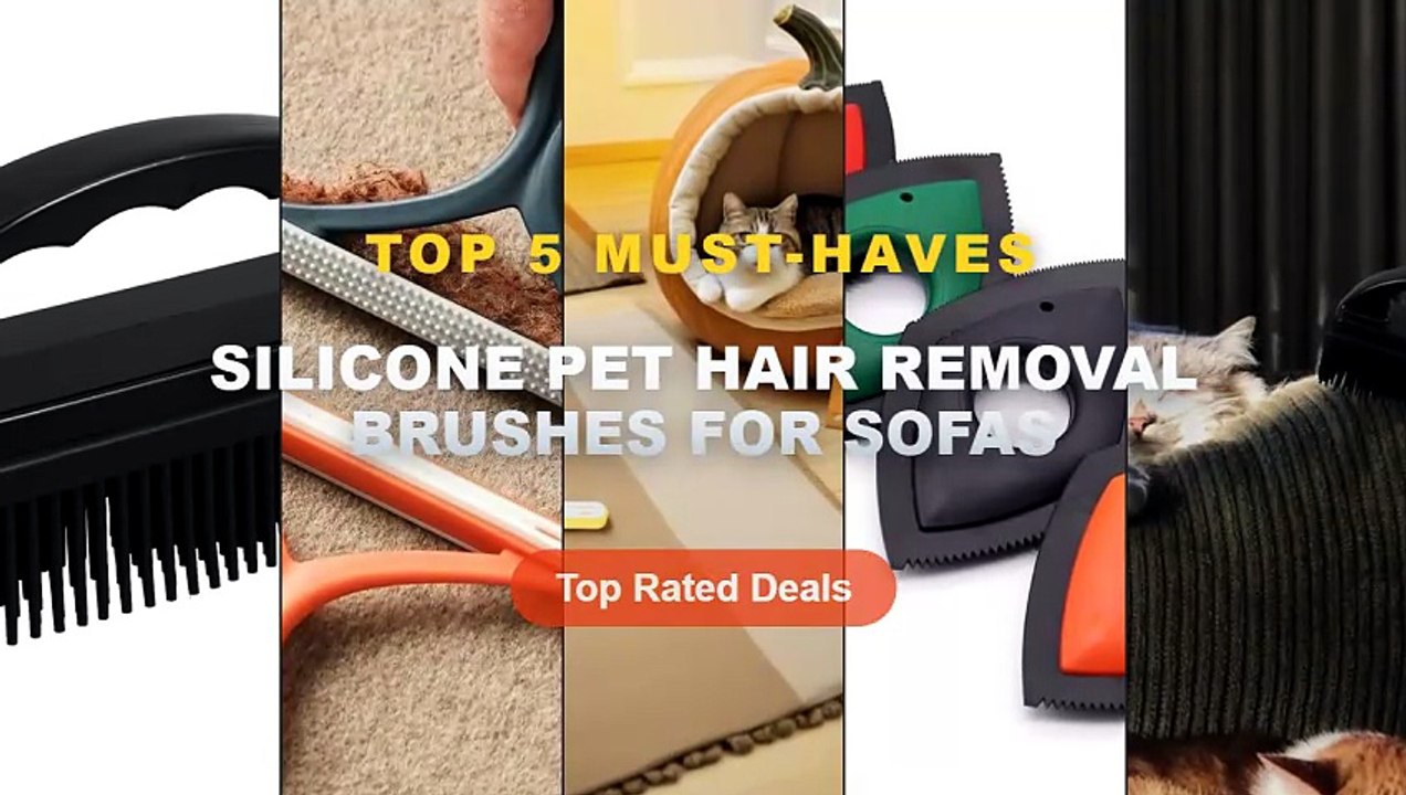 Amazing Silicone Pet Hair Removal Brushes For Sofas You Need To See - Black Silicone Pet Hair Removal Brush Hair Defloat...