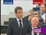 Sarko clash Lepen au parlement européen