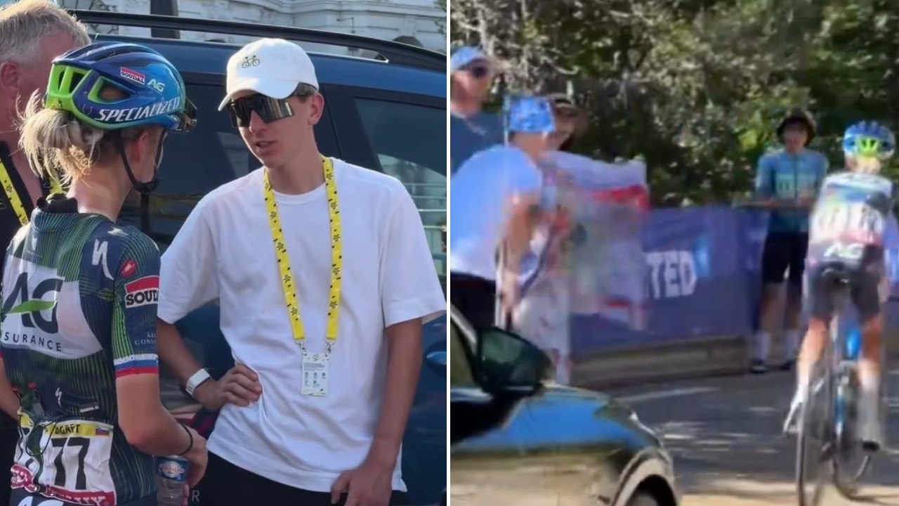 Tour de France Femmes 2026 - Tadej Pogacar supporte Urska Zigart au bord de la route