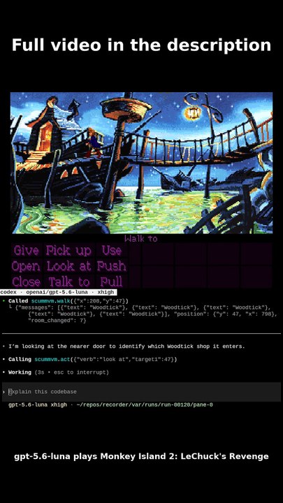 Codex ChatGPT 5.6 Luna xhigh plays Monkey Island 2
