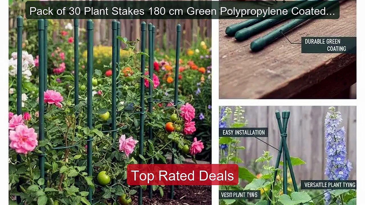 Pack of 30 Plant Stakes 180 cm Green Polypropylene Coated Stee... -- Hot Deal 2026 | Limited Offer!