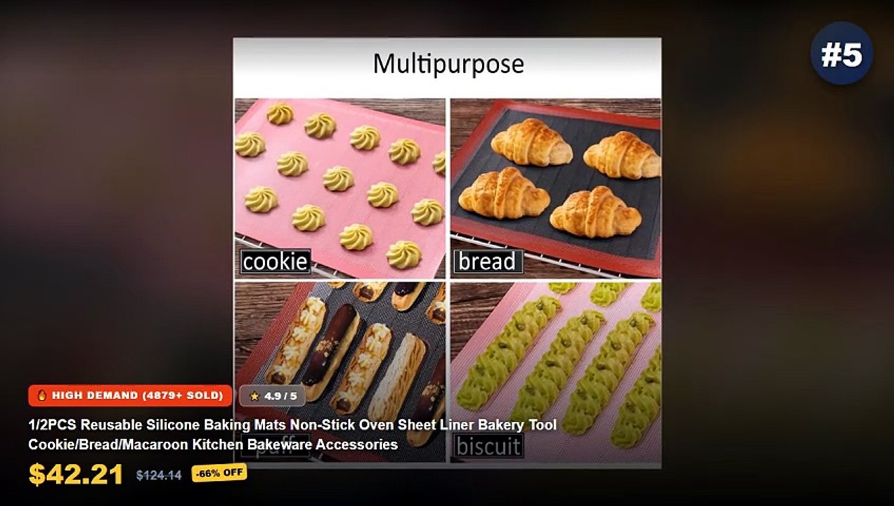 Top 5 Best Silicone Baking Mats For Non Stick Cookies (Must Have!) - 1PC Silicone Baking Mat for Oven, Reusable Non Stic...
