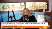 Negocios, Arte y Vinos: María Va llevó al evento obras inspiradas en el río Paraná