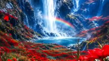 The Waterfall Above the Clouds | 4K Cinematic Fantasy World