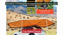 SucceBuy 117/133 sq.ft 270 Degree Awning with Bulit-in LED Lights ... -- Best Deal 2026 | Shop Now!