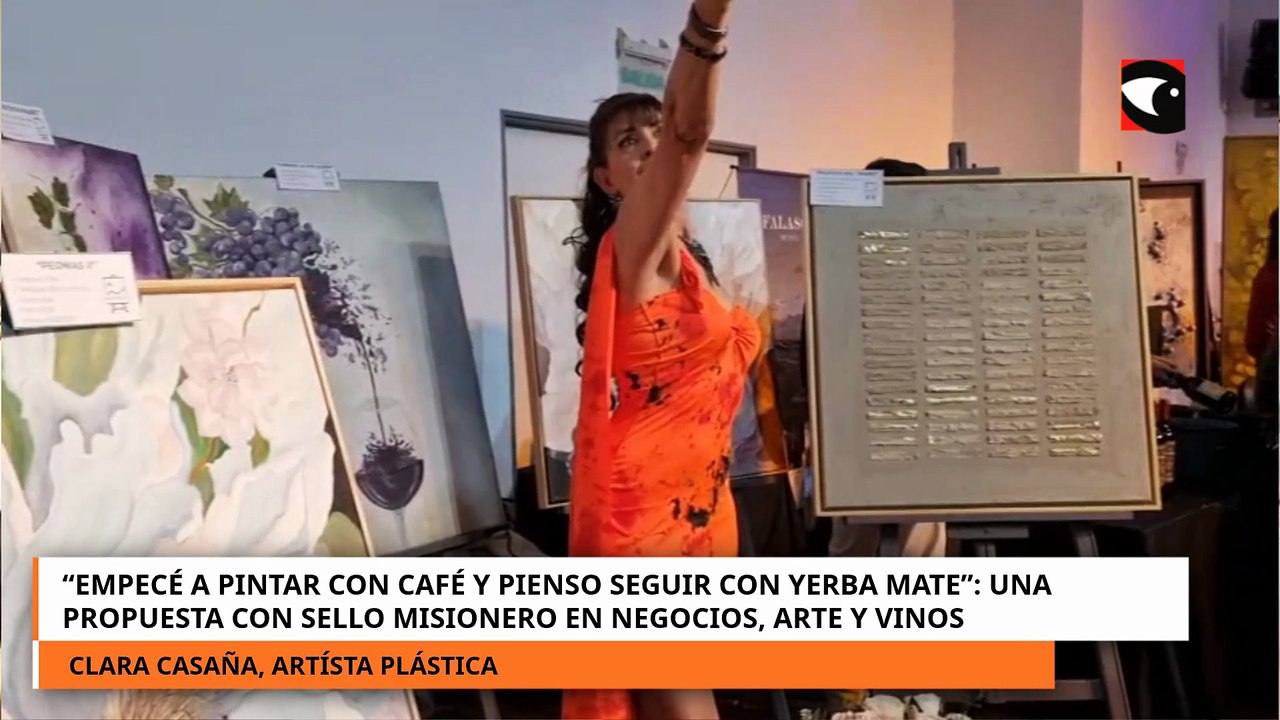 La artista plástica Clara Casaña expuso sus cuadros inspirados en la vid
