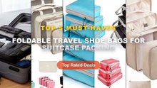 Foldable Travel Shoe Bags For Suitcase Packing: Top 5 Best Sellers - 7Pcs Travel Organizer Set Folding Storage Bags Ward...