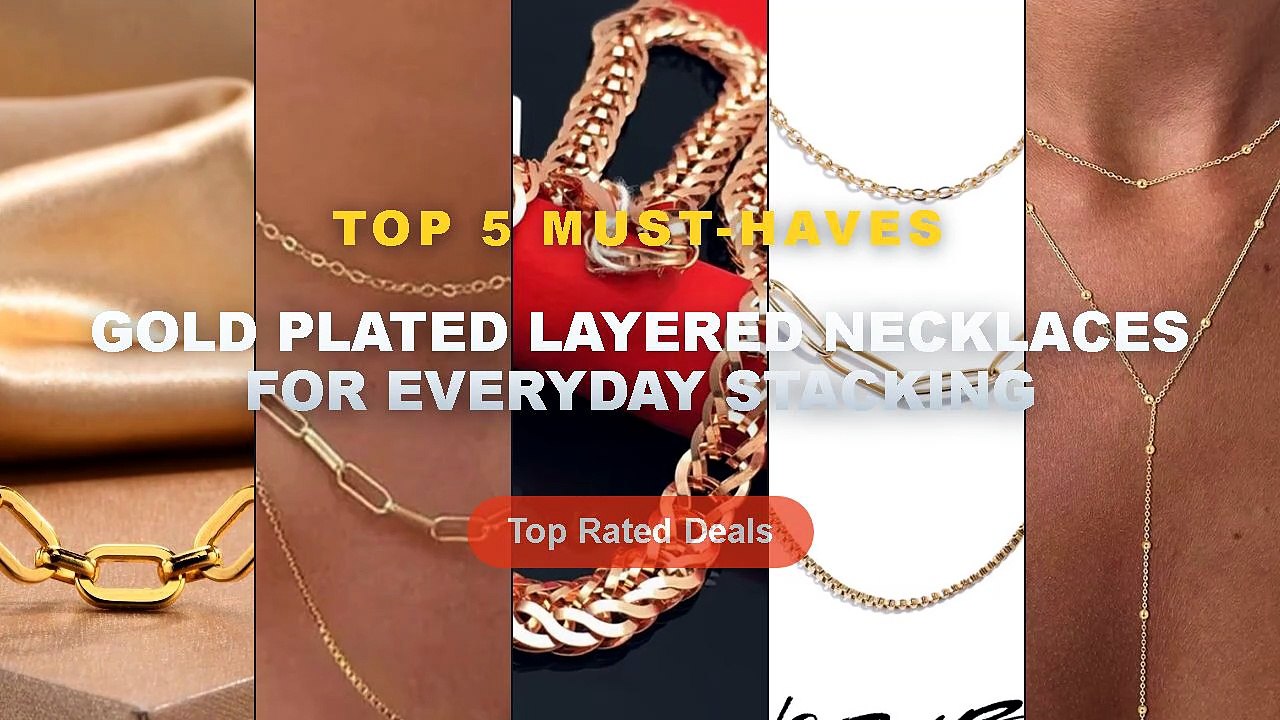 Gold Plated Layered Necklaces For Everyday Stac...