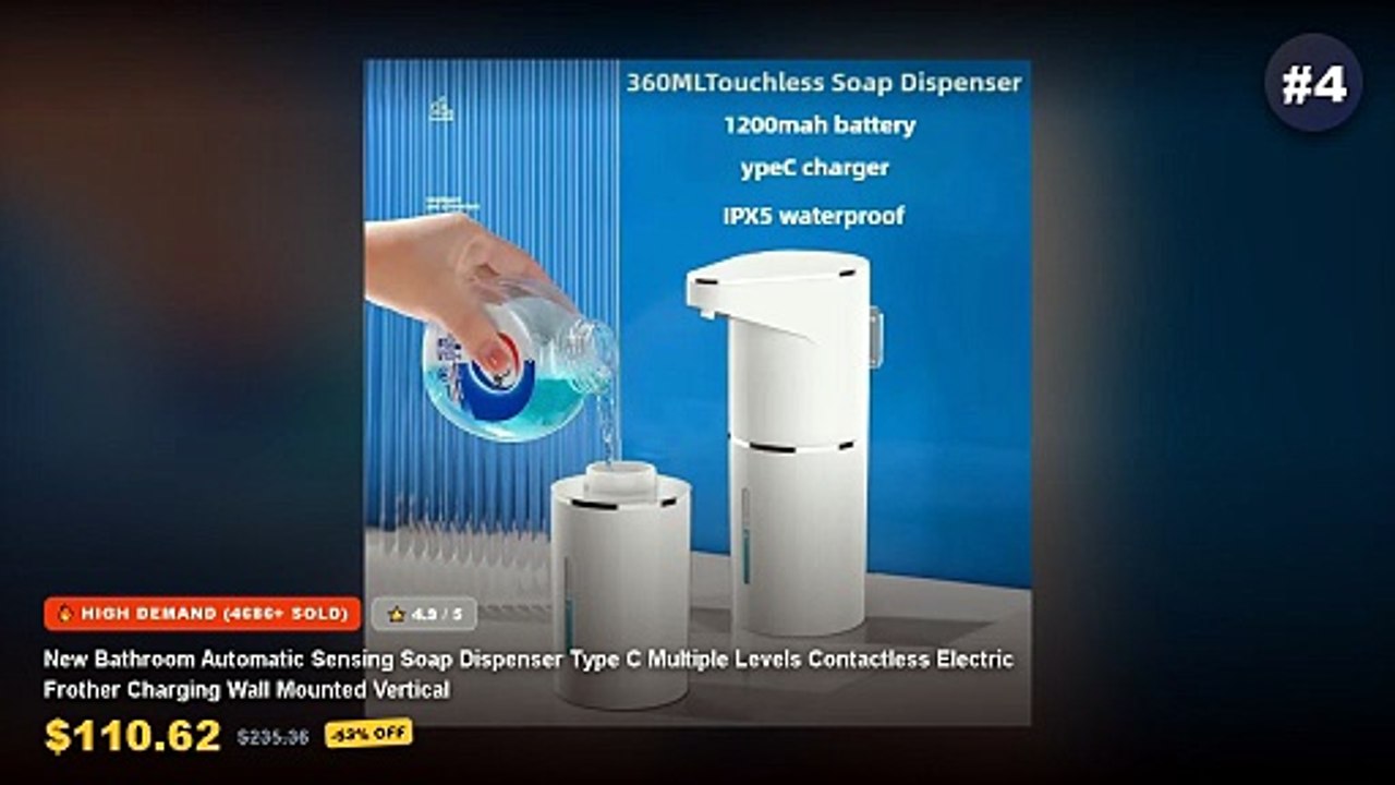 Automatic Soap Dispensers With Touchless Sensor: Top 5 Best Sellers - 420ML P10 Large Capacity Light Display Desktop Or ...