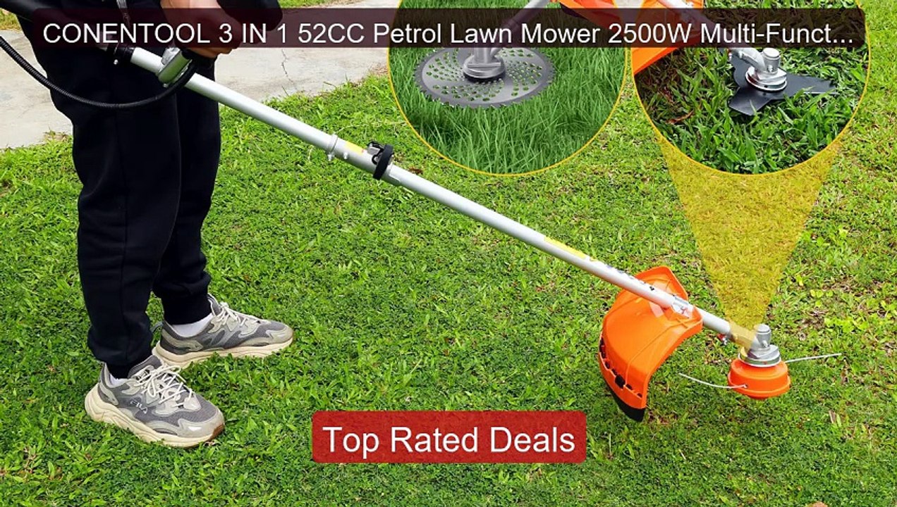 CONENTOOL 3 IN 1 52CC Petrol Lawn Mower 2500W Multi-Functional Pet... -- Best Deal 2026 | Shop Now!
