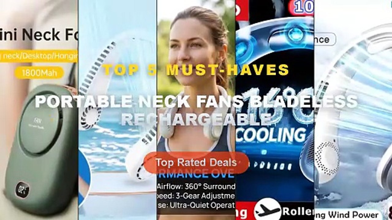 Portable Neck Fans Bladeless Rechargeable: Top 5 Best Sellers - Lenovo 2027 10000mAh AirCooling USB Rechargeable Hanging...